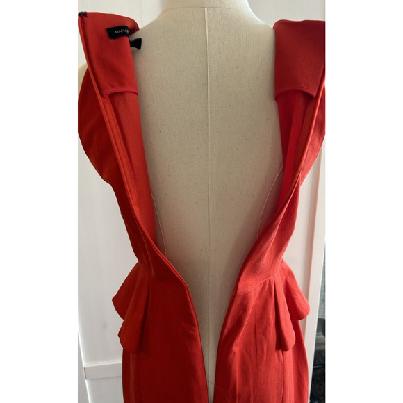 Banana Republic red sheath dress size 4 side wings back zip classic - Picture 5 of 9